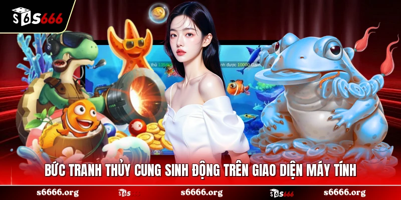 Bức tranh thủy cung sinh động trên giao diện máy tính