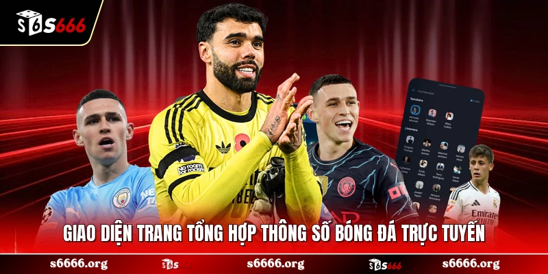 Giao diện trang tổng hợp thông số bóng đá trực tuyến